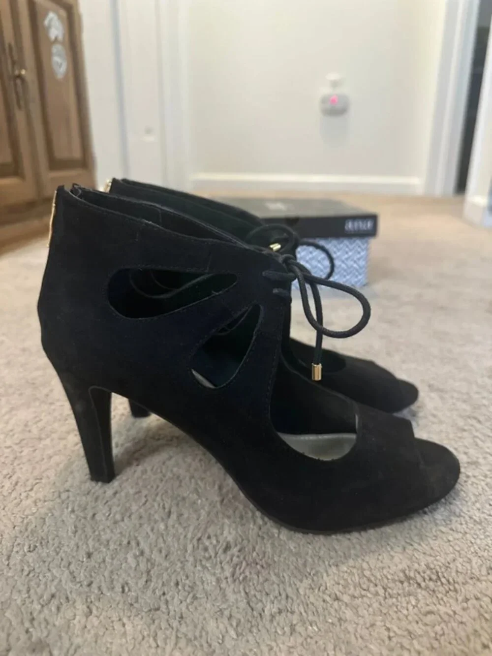 Black Lace Up Heel- ANA Chance
